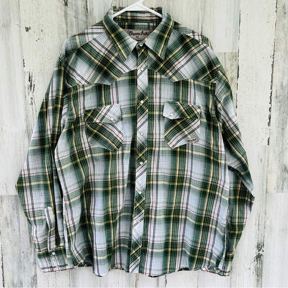 Wrangler Wrancher Men’s Long Sleeve Snap Closure Western Shirt Size XL